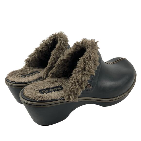 Crocs Cobbler Eva Faux Fur Lining Comfort Clogs Mule Women's Size 8 - Picture 4 of 6